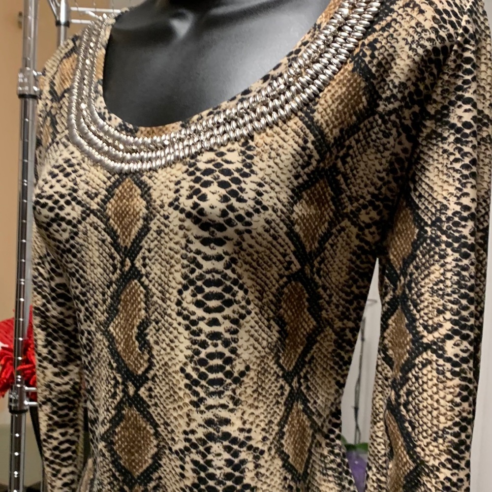 Soft warm animal printed blouse size L